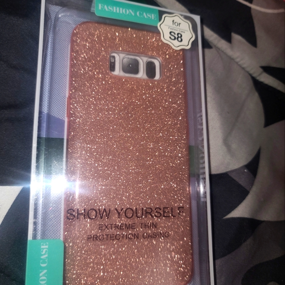 New Samsung Galaxy S8 Rose Gold Glitter Case